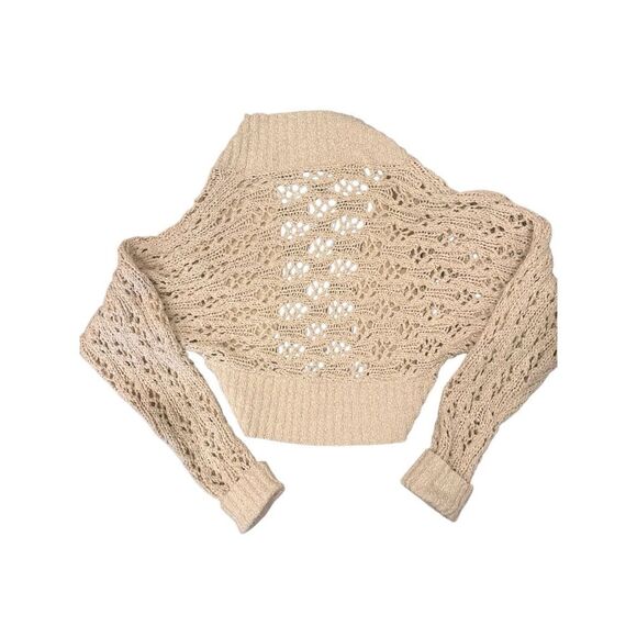 Knitted Cream Cardigan 70% cotton Hong Kong spring top - Picture 3 of 5